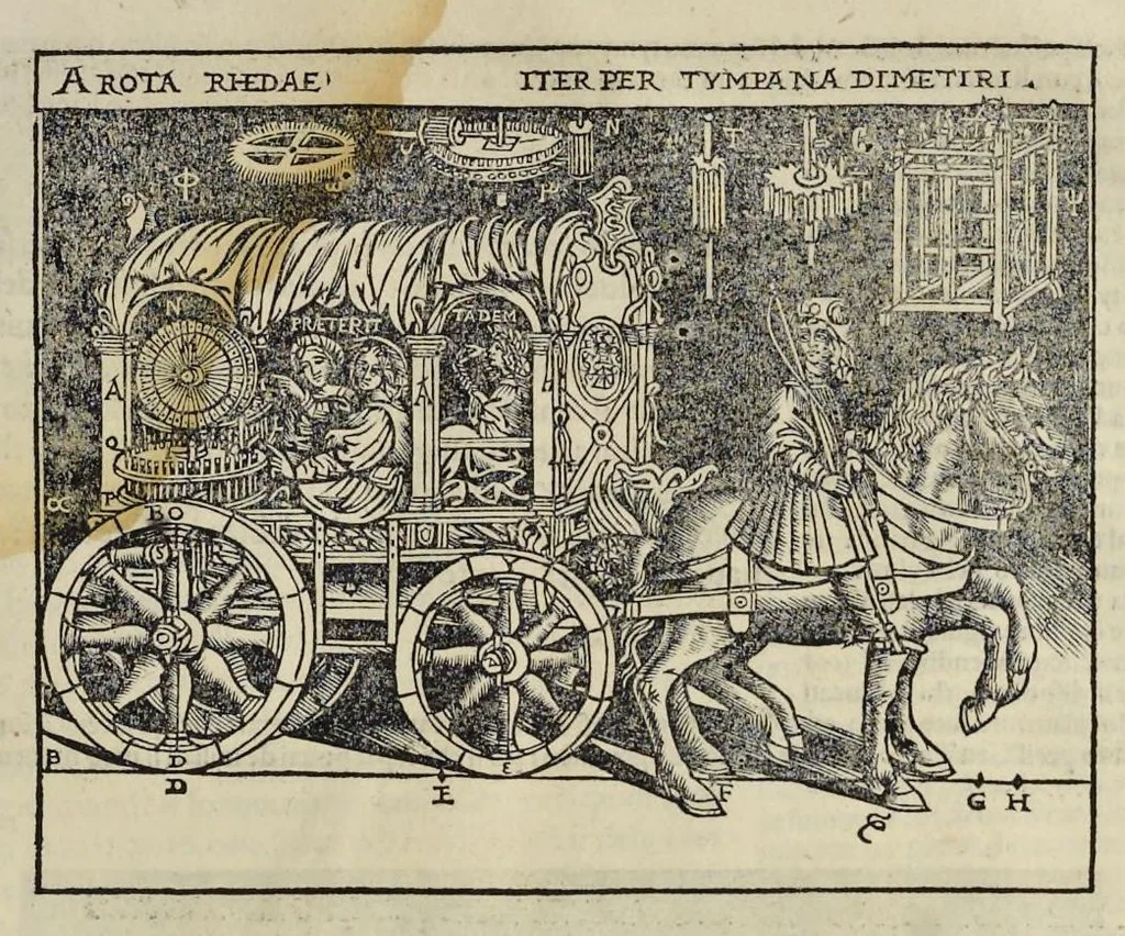 An illustration from Di Lucio Vitruuio Pollione De architectura libri dece : traducti de latino in vulgare, affigurati, cõmentati, & con mirando ordine insigniti: per il quale facilmente potrai trouare la multitudine de li abstrusi & reconditi vocabuli a li soi loci & in epsa tabula con summo studio expositi & enucleati ad immensa utilitate de ciascuno studioso & beniuolo di epsa opera, 1521, leaf 364