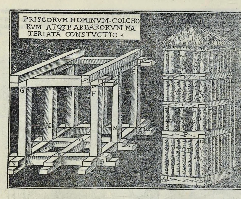 An illustration from Di Lucio Vitruuio Pollione De architectura libri dece : traducti de latino in vulgare, affigurati, cõmentati, & con mirando ordine insigniti: per il quale facilmente potrai trouare la multitudine de li abstrusi & reconditi vocabuli a li soi loci & in epsa tabula con summo studio expositi & enucleati ad immensa utilitate de ciascuno studioso & beniuolo di epsa opera, 1521, leaf 83