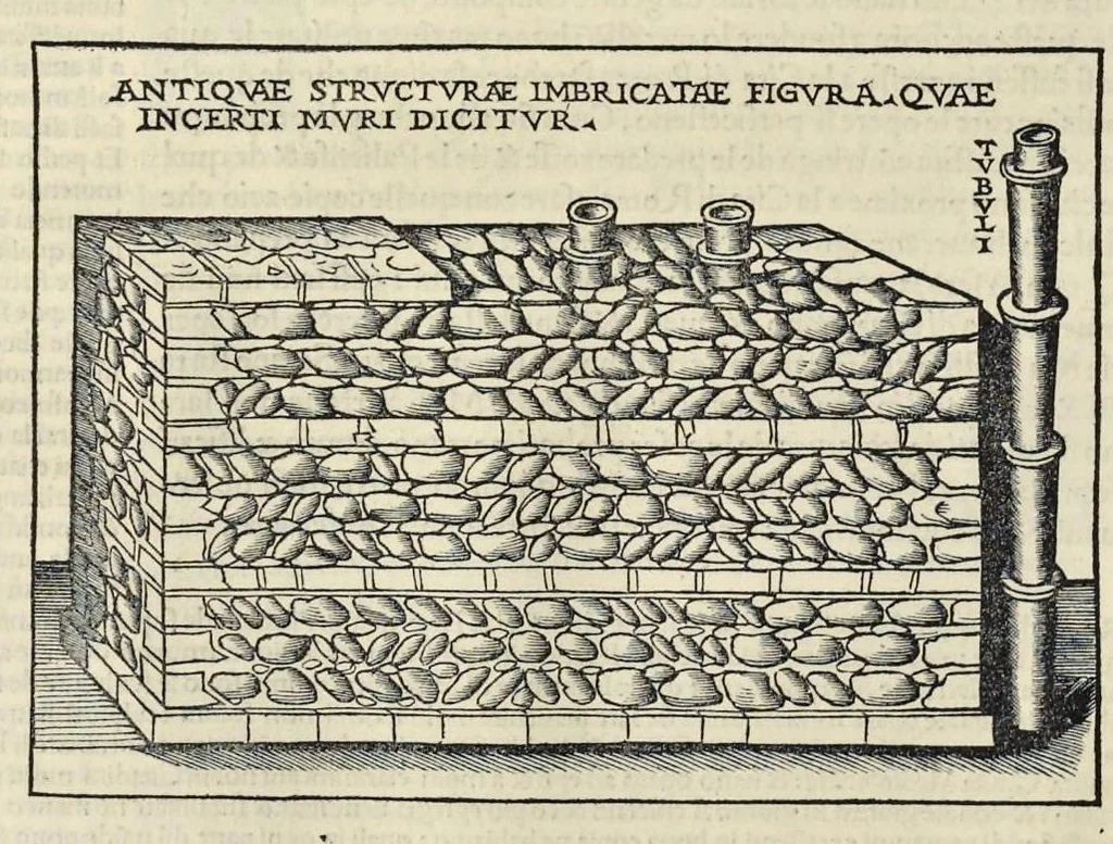 An illustration from Di Lucio Vitruuio Pollione De architectura libri dece : traducti de latino in vulgare, affigurati, cõmentati, & con mirando ordine insigniti: per il quale facilmente potrai trouare la multitudine de li abstrusi & reconditi vocabuli a li soi loci & in epsa tabula con summo studio expositi & enucleati ad immensa utilitate de ciascuno studioso & beniuolo di epsa opera, 1521, leaf 93