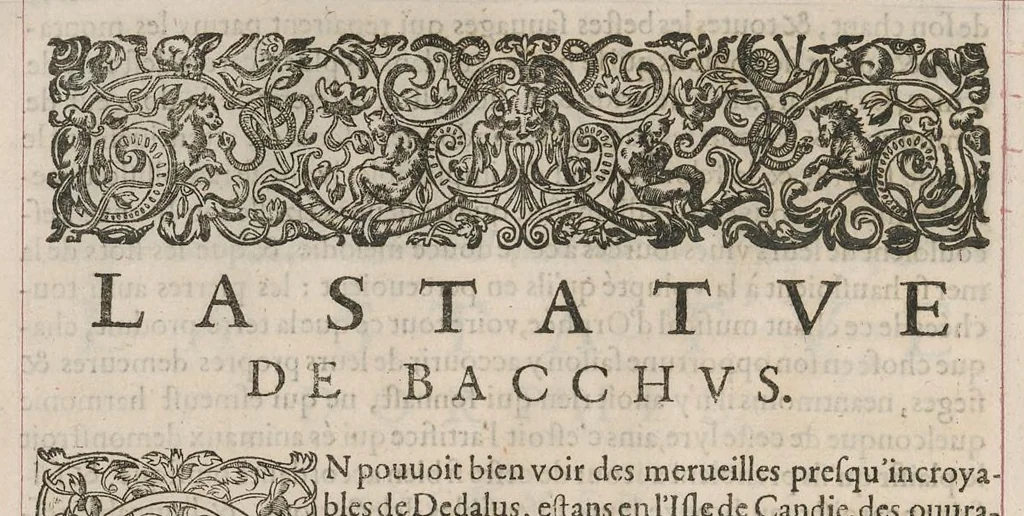 An illustration from Les images ou tableaux de platte peinture des deux Philostrates sophistes grecs, et Les statues de Callistrate, 1637, leaf 917