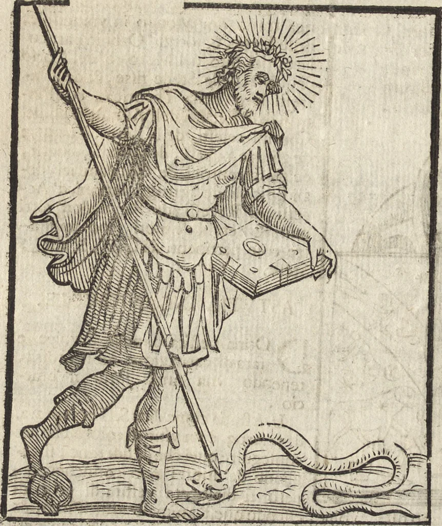 An illustration from Iconologia di Cesare Ripa perugino, caualier de' santi Mauritio & Lazaro. Divisa in tre libri, ne i quali si esprimono varie imagini di virtù, vitij, passioni humane, affetti, atti, discipline, humori, elementi, corpi celesti, prouincie d'Italia, fiumi, & altre materie infinite vtili ad ogni stato di persone. Ampliata dal sig. cav. Gio. Zaratino Castellini romano in questa vltima editione di imagini & discorsi, con indici copiosi, & ricorretta, 1669, leaf 111