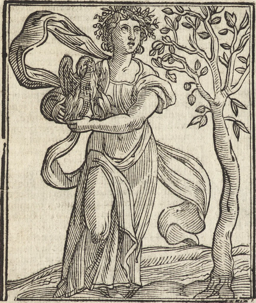 An illustration from Iconologia di Cesare Ripa perugino, caualier de' santi Mauritio & Lazaro. Divisa in tre libri, ne i quali si esprimono varie imagini di virtù, vitij, passioni humane, affetti, atti, discipline, humori, elementi, corpi celesti, prouincie d'Italia, fiumi, & altre materie infinite vtili ad ogni stato di persone. Ampliata dal sig. cav. Gio. Zaratino Castellini romano in questa vltima editione di imagini & discorsi, con indici copiosi, & ricorretta, 1669, leaf 133