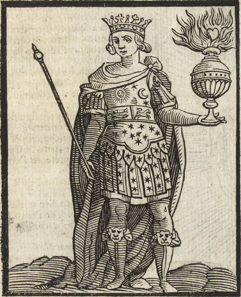 An illustration from Iconologia di Cesare Ripa perugino, caualier de' santi Mauritio & Lazaro. Divisa in tre libri, ne i quali si esprimono varie imagini di virtù, vitij, passioni humane, affetti, atti, discipline, humori, elementi, corpi celesti, prouincie d'Italia, fiumi, & altre materie infinite vtili ad ogni stato di persone. Ampliata dal sig. cav. Gio. Zaratino Castellini romano in questa vltima editione di imagini & discorsi, con indici copiosi, & ricorretta, 1669, leaf 153