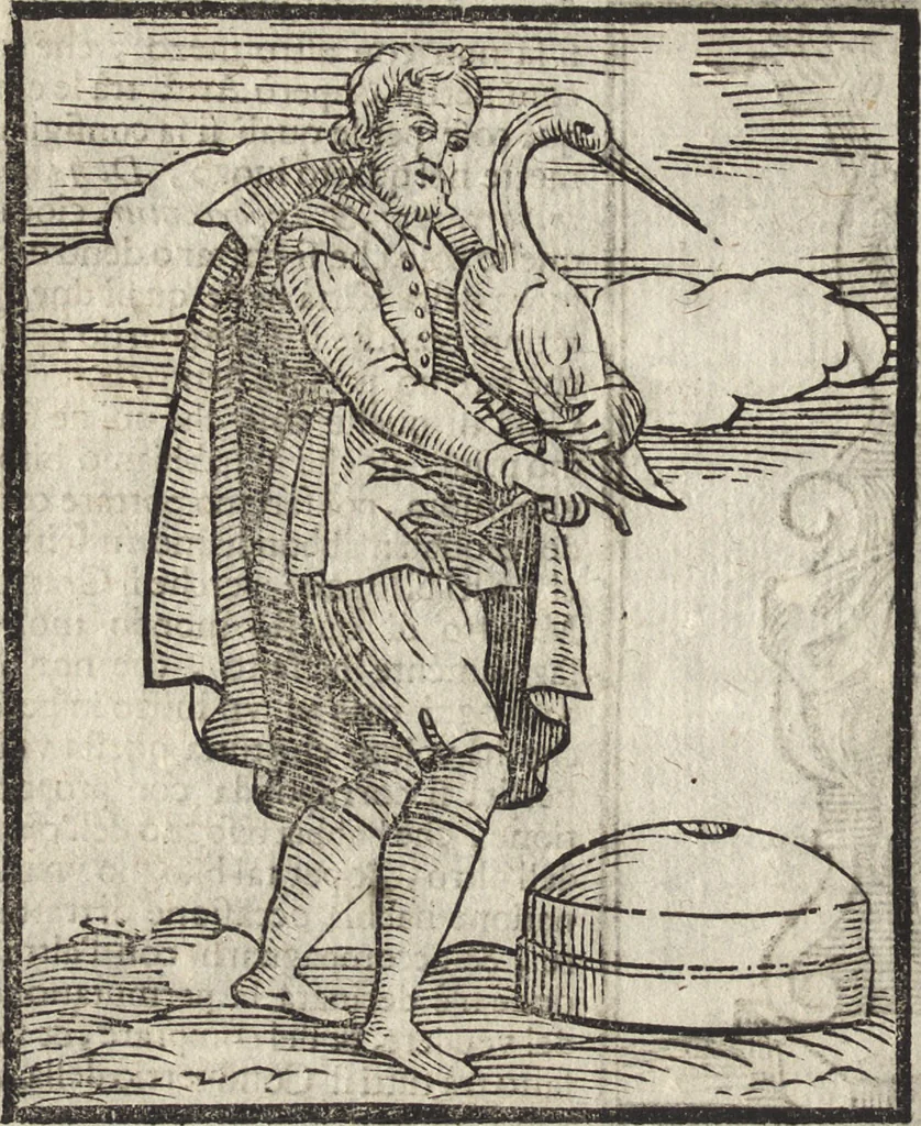 An illustration from Iconologia di Cesare Ripa perugino, caualier de' santi Mauritio & Lazaro. Divisa in tre libri, ne i quali si esprimono varie imagini di virtù, vitij, passioni humane, affetti, atti, discipline, humori, elementi, corpi celesti, prouincie d'Italia, fiumi, & altre materie infinite vtili ad ogni stato di persone. Ampliata dal sig. cav. Gio. Zaratino Castellini romano in questa vltima editione di imagini & discorsi, con indici copiosi, & ricorretta, 1669, leaf 155