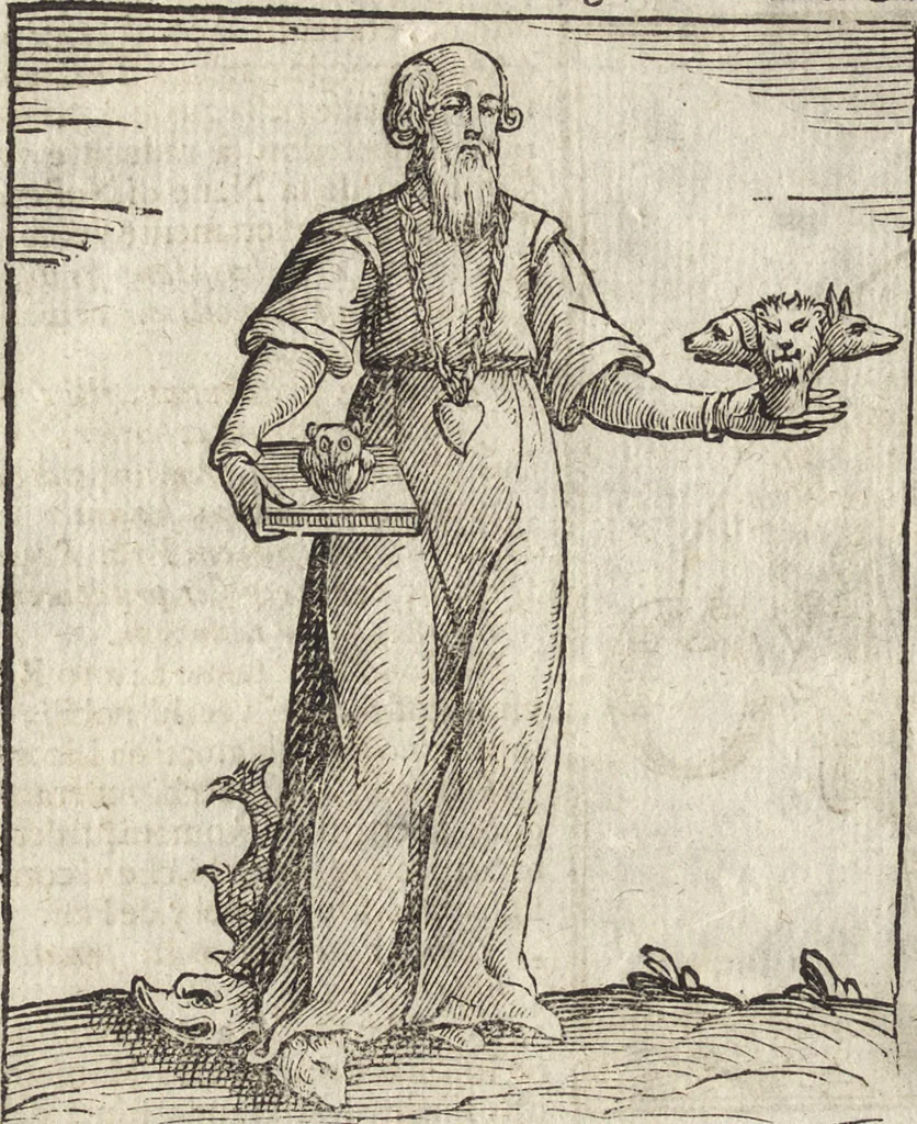 An illustration from Iconologia di Cesare Ripa perugino, caualier de' santi Mauritio & Lazaro. Divisa in tre libri, ne i quali si esprimono varie imagini di virtù, vitij, passioni humane, affetti, atti, discipline, humori, elementi, corpi celesti, prouincie d'Italia, fiumi, & altre materie infinite vtili ad ogni stato di persone. Ampliata dal sig. cav. Gio. Zaratino Castellini romano in questa vltima editione di imagini & discorsi, con indici copiosi, & ricorretta, 1669, leaf 169
