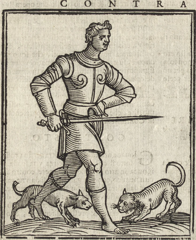 An illustration from Iconologia di Cesare Ripa perugino, caualier de' santi Mauritio & Lazaro. Divisa in tre libri, ne i quali si esprimono varie imagini di virtù, vitij, passioni humane, affetti, atti, discipline, humori, elementi, corpi celesti, prouincie d'Italia, fiumi, & altre materie infinite vtili ad ogni stato di persone. Ampliata dal sig. cav. Gio. Zaratino Castellini romano in questa vltima editione di imagini & discorsi, con indici copiosi, & ricorretta, 1669, leaf 177