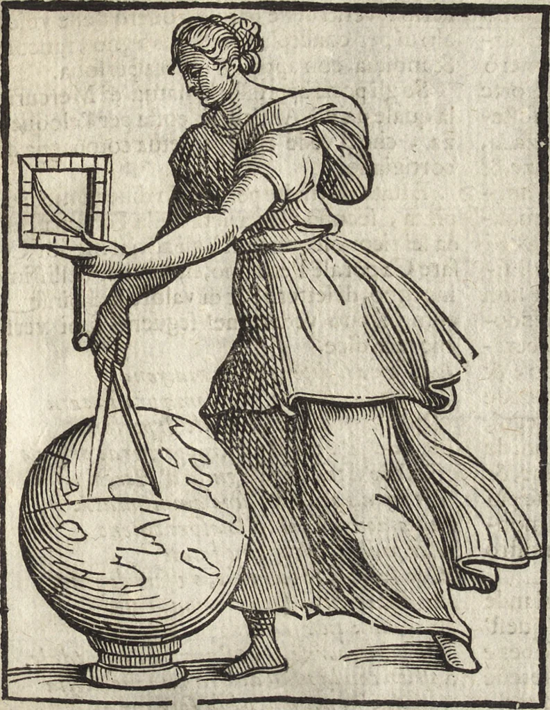 An illustration from Iconologia di Cesare Ripa perugino, caualier de' santi Mauritio & Lazaro. Divisa in tre libri, ne i quali si esprimono varie imagini di virtù, vitij, passioni humane, affetti, atti, discipline, humori, elementi, corpi celesti, prouincie d'Italia, fiumi, & altre materie infinite vtili ad ogni stato di persone. Ampliata dal sig. cav. Gio. Zaratino Castellini romano in questa vltima editione di imagini & discorsi, con indici copiosi, & ricorretta, 1669, leaf 182