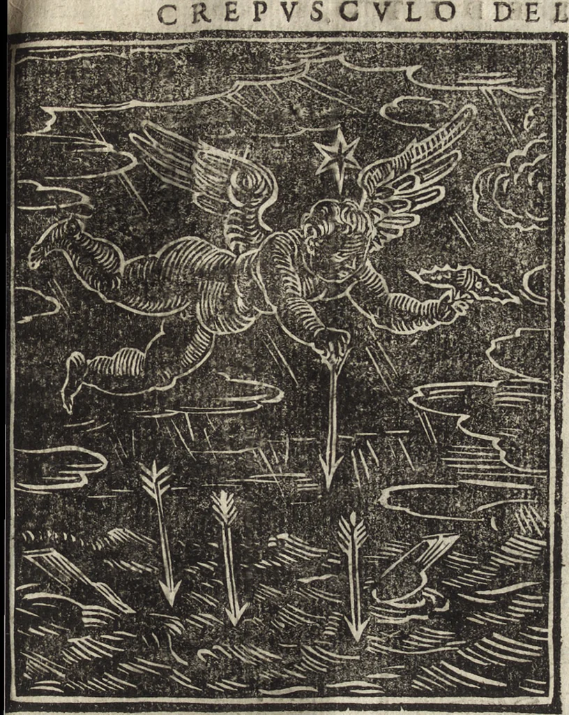 An illustration from Iconologia di Cesare Ripa perugino, caualier de' santi Mauritio & Lazaro. Divisa in tre libri, ne i quali si esprimono varie imagini di virtù, vitij, passioni humane, affetti, atti, discipline, humori, elementi, corpi celesti, prouincie d'Italia, fiumi, & altre materie infinite vtili ad ogni stato di persone. Ampliata dal sig. cav. Gio. Zaratino Castellini romano in questa vltima editione di imagini & discorsi, con indici copiosi, & ricorretta, 1669, leaf 188