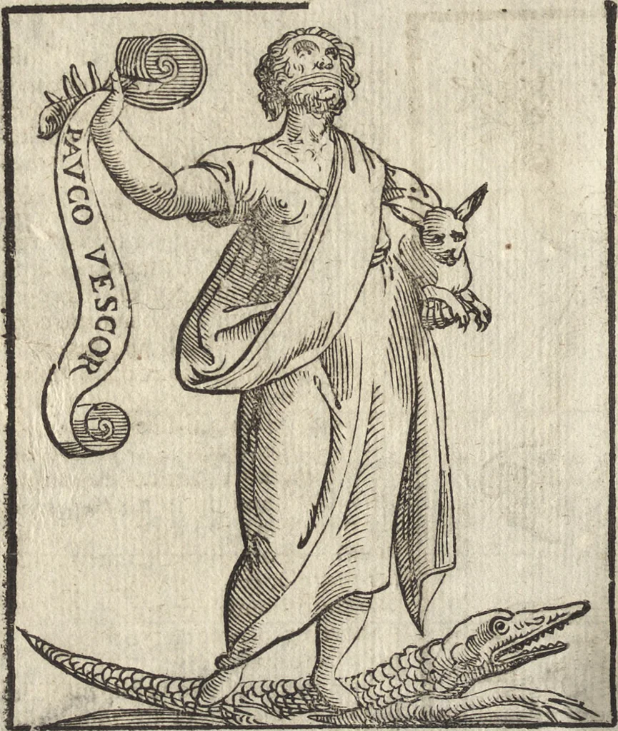 An illustration from Iconologia di Cesare Ripa perugino, caualier de' santi Mauritio & Lazaro. Divisa in tre libri, ne i quali si esprimono varie imagini di virtù, vitij, passioni humane, affetti, atti, discipline, humori, elementi, corpi celesti, prouincie d'Italia, fiumi, & altre materie infinite vtili ad ogni stato di persone. Ampliata dal sig. cav. Gio. Zaratino Castellini romano in questa vltima editione di imagini & discorsi, con indici copiosi, & ricorretta, 1669, leaf 211