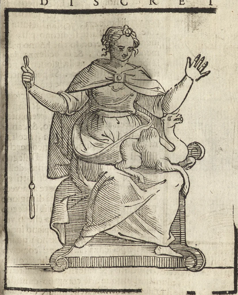 An illustration from Iconologia di Cesare Ripa perugino, caualier de' santi Mauritio & Lazaro. Divisa in tre libri, ne i quali si esprimono varie imagini di virtù, vitij, passioni humane, affetti, atti, discipline, humori, elementi, corpi celesti, prouincie d'Italia, fiumi, & altre materie infinite vtili ad ogni stato di persone. Ampliata dal sig. cav. Gio. Zaratino Castellini romano in questa vltima editione di imagini & discorsi, con indici copiosi, & ricorretta, 1669, leaf 218