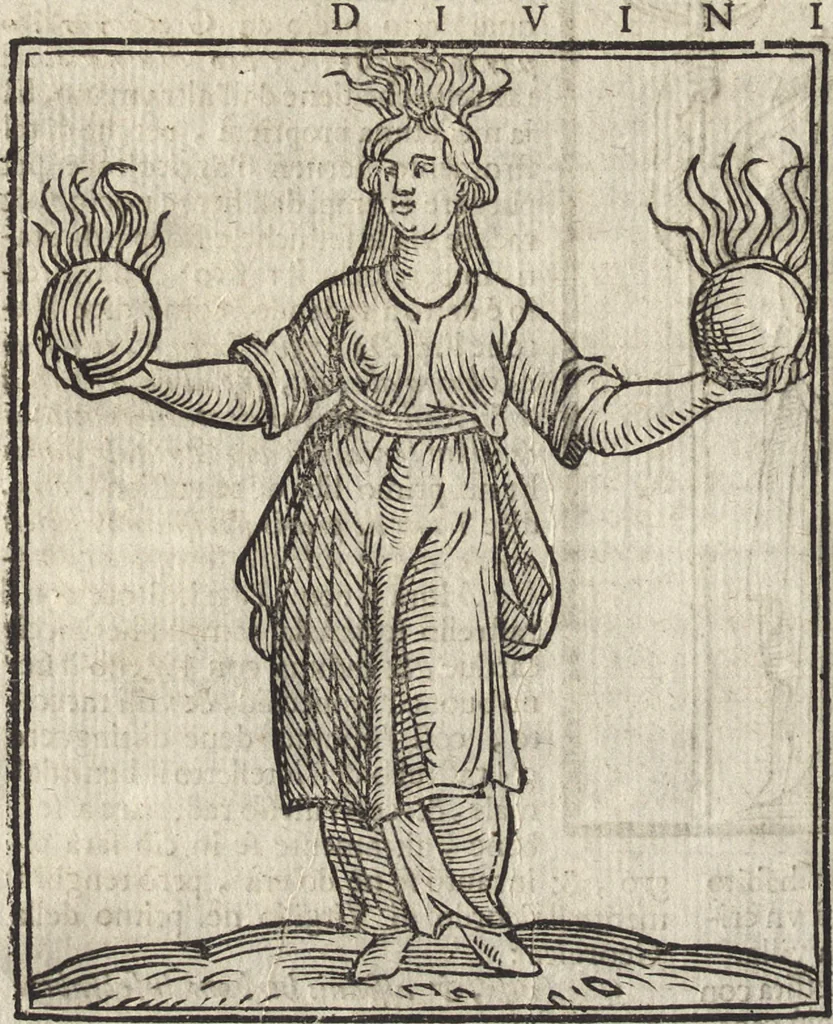 An illustration from Iconologia di Cesare Ripa perugino, caualier de' santi Mauritio & Lazaro. Divisa in tre libri, ne i quali si esprimono varie imagini di virtù, vitij, passioni humane, affetti, atti, discipline, humori, elementi, corpi celesti, prouincie d'Italia, fiumi, & altre materie infinite vtili ad ogni stato di persone. Ampliata dal sig. cav. Gio. Zaratino Castellini romano in questa vltima editione di imagini & discorsi, con indici copiosi, & ricorretta, 1669, leaf 223