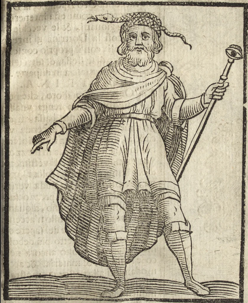 An illustration from Iconologia di Cesare Ripa perugino, caualier de' santi Mauritio & Lazaro. Divisa in tre libri, ne i quali si esprimono varie imagini di virtù, vitij, passioni humane, affetti, atti, discipline, humori, elementi, corpi celesti, prouincie d'Italia, fiumi, & altre materie infinite vtili ad ogni stato di persone. Ampliata dal sig. cav. Gio. Zaratino Castellini romano in questa vltima editione di imagini & discorsi, con indici copiosi, & ricorretta, 1669, leaf 226