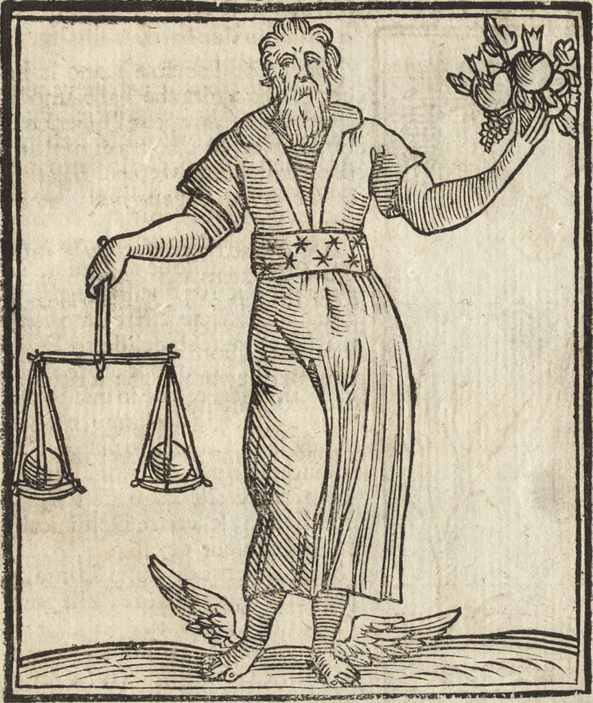An illustration from Iconologia di Cesare Ripa perugino, caualier de' santi Mauritio & Lazaro. Divisa in tre libri, ne i quali si esprimono varie imagini di virtù, vitij, passioni humane, affetti, atti, discipline, humori, elementi, corpi celesti, prouincie d'Italia, fiumi, & altre materie infinite vtili ad ogni stato di persone. Ampliata dal sig. cav. Gio. Zaratino Castellini romano in questa vltima editione di imagini & discorsi, con indici copiosi, & ricorretta, 1669, leaf 241