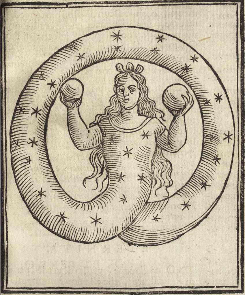 An illustration from Iconologia di Cesare Ripa perugino, caualier de' santi Mauritio & Lazaro. Divisa in tre libri, ne i quali si esprimono varie imagini di virtù, vitij, passioni humane, affetti, atti, discipline, humori, elementi, corpi celesti, prouincie d'Italia, fiumi, & altre materie infinite vtili ad ogni stato di persone. Ampliata dal sig. cav. Gio. Zaratino Castellini romano in questa vltima editione di imagini & discorsi, con indici copiosi, & ricorretta, 1669, leaf 250