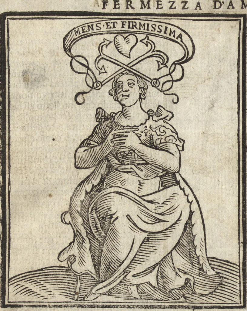 An illustration from Iconologia di Cesare Ripa perugino, caualier de' santi Mauritio & Lazaro. Divisa in tre libri, ne i quali si esprimono varie imagini di virtù, vitij, passioni humane, affetti, atti, discipline, humori, elementi, corpi celesti, prouincie d'Italia, fiumi, & altre materie infinite vtili ad ogni stato di persone. Ampliata dal sig. cav. Gio. Zaratino Castellini romano in questa vltima editione di imagini & discorsi, con indici copiosi, & ricorretta, 1669, leaf 267