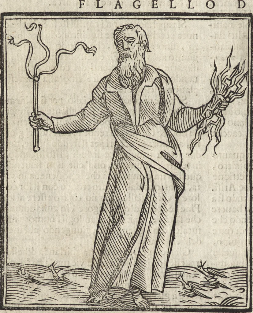 An illustration from Iconologia di Cesare Ripa perugino, caualier de' santi Mauritio & Lazaro. Divisa in tre libri, ne i quali si esprimono varie imagini di virtù, vitij, passioni humane, affetti, atti, discipline, humori, elementi, corpi celesti, prouincie d'Italia, fiumi, & altre materie infinite vtili ad ogni stato di persone. Ampliata dal sig. cav. Gio. Zaratino Castellini romano in questa vltima editione di imagini & discorsi, con indici copiosi, & ricorretta, 1669, leaf 285