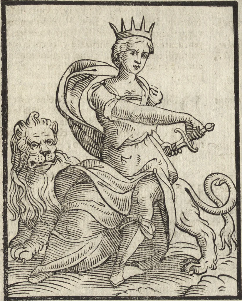 An illustration from Iconologia di Cesare Ripa perugino, caualier de' santi Mauritio & Lazaro. Divisa in tre libri, ne i quali si esprimono varie imagini di virtù, vitij, passioni humane, affetti, atti, discipline, humori, elementi, corpi celesti, prouincie d'Italia, fiumi, & altre materie infinite vtili ad ogni stato di persone. Ampliata dal sig. cav. Gio. Zaratino Castellini romano in questa vltima editione di imagini & discorsi, con indici copiosi, & ricorretta, 1669, leaf 291