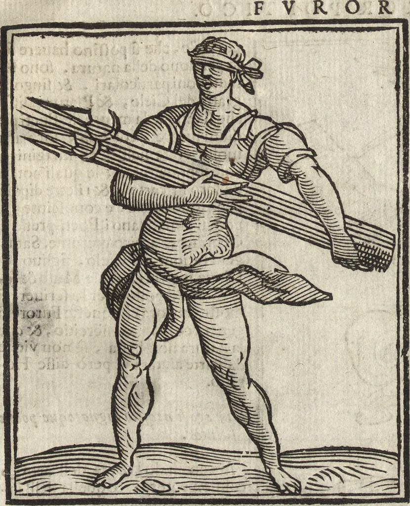 An illustration from Iconologia di Cesare Ripa perugino, caualier de' santi Mauritio & Lazaro. Divisa in tre libri, ne i quali si esprimono varie imagini di virtù, vitij, passioni humane, affetti, atti, discipline, humori, elementi, corpi celesti, prouincie d'Italia, fiumi, & altre materie infinite vtili ad ogni stato di persone. Ampliata dal sig. cav. Gio. Zaratino Castellini romano in questa vltima editione di imagini & discorsi, con indici copiosi, & ricorretta, 1669, leaf 294