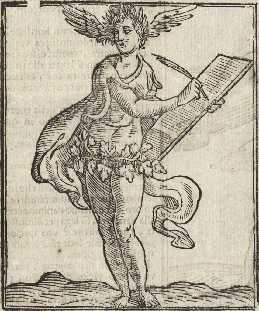 An illustration from Iconologia di Cesare Ripa perugino, caualier de' santi Mauritio & Lazaro. Divisa in tre libri, ne i quali si esprimono varie imagini di virtù, vitij, passioni humane, affetti, atti, discipline, humori, elementi, corpi celesti, prouincie d'Italia, fiumi, & altre materie infinite vtili ad ogni stato di persone. Ampliata dal sig. cav. Gio. Zaratino Castellini romano in questa vltima editione di imagini & discorsi, con indici copiosi, & ricorretta, 1669, leaf 295