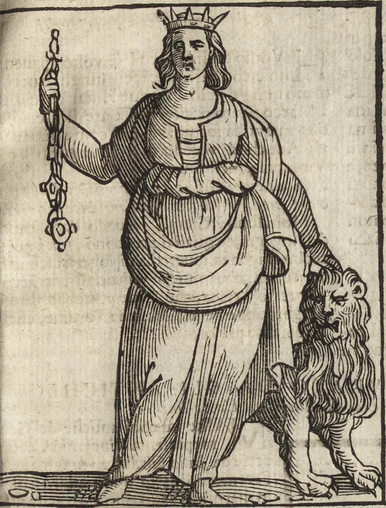 An illustration from Iconologia di Cesare Ripa perugino, caualier de' santi Mauritio & Lazaro. Divisa in tre libri, ne i quali si esprimono varie imagini di virtù, vitij, passioni humane, affetti, atti, discipline, humori, elementi, corpi celesti, prouincie d'Italia, fiumi, & altre materie infinite vtili ad ogni stato di persone. Ampliata dal sig. cav. Gio. Zaratino Castellini romano in questa vltima editione di imagini & discorsi, con indici copiosi, & ricorretta, 1669, leaf 300