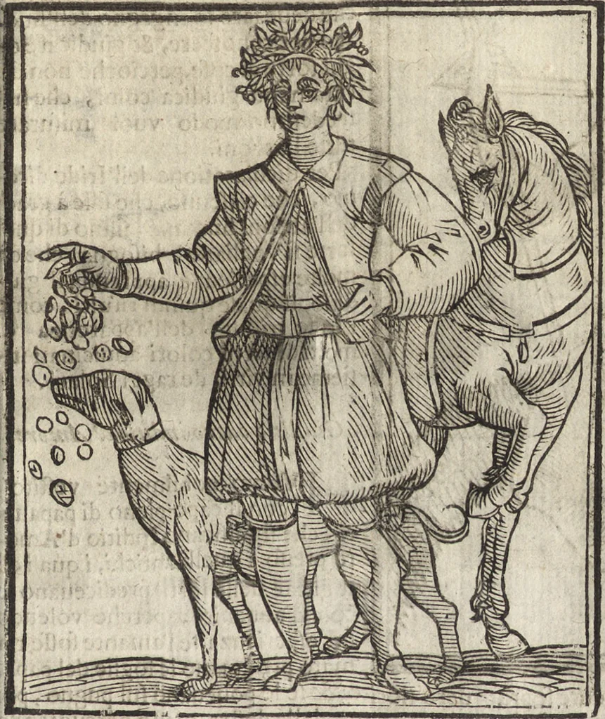 An illustration from Iconologia di Cesare Ripa perugino, caualier de' santi Mauritio & Lazaro. Divisa in tre libri, ne i quali si esprimono varie imagini di virtù, vitij, passioni humane, affetti, atti, discipline, humori, elementi, corpi celesti, prouincie d'Italia, fiumi, & altre materie infinite vtili ad ogni stato di persone. Ampliata dal sig. cav. Gio. Zaratino Castellini romano in questa vltima editione di imagini & discorsi, con indici copiosi, & ricorretta, 1669, leaf 304