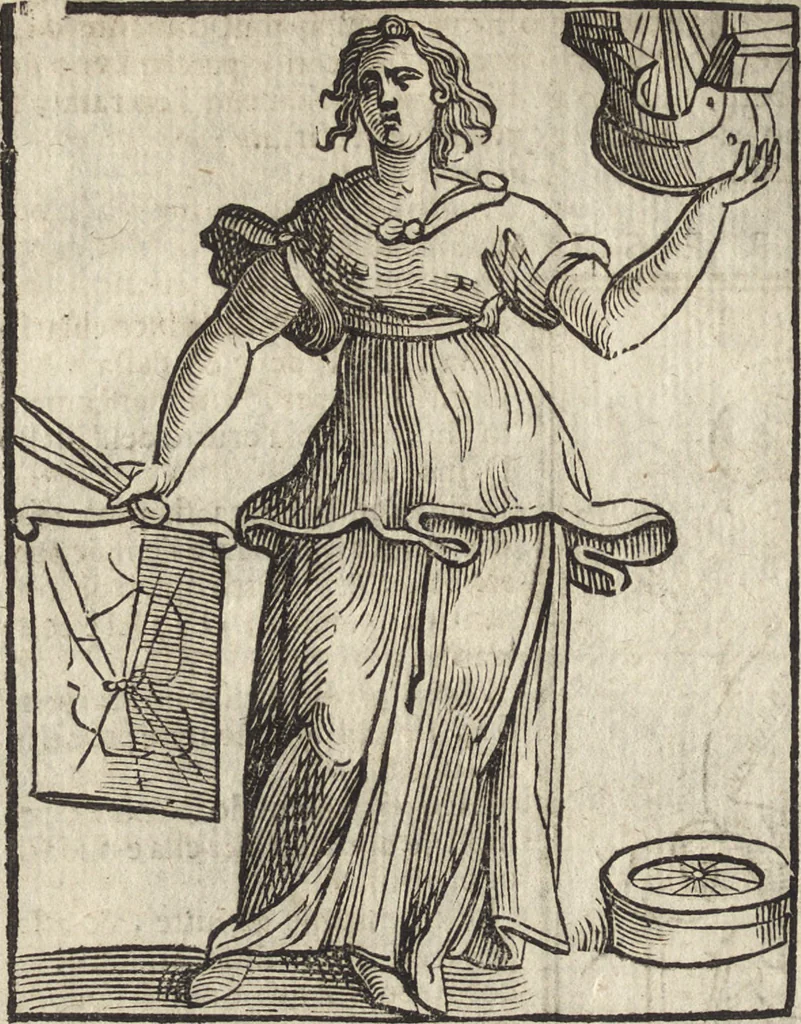 An illustration from Iconologia di Cesare Ripa perugino, caualier de' santi Mauritio & Lazaro. Divisa in tre libri, ne i quali si esprimono varie imagini di virtù, vitij, passioni humane, affetti, atti, discipline, humori, elementi, corpi celesti, prouincie d'Italia, fiumi, & altre materie infinite vtili ad ogni stato di persone. Ampliata dal sig. cav. Gio. Zaratino Castellini romano in questa vltima editione di imagini & discorsi, con indici copiosi, & ricorretta, 1669, leaf 317