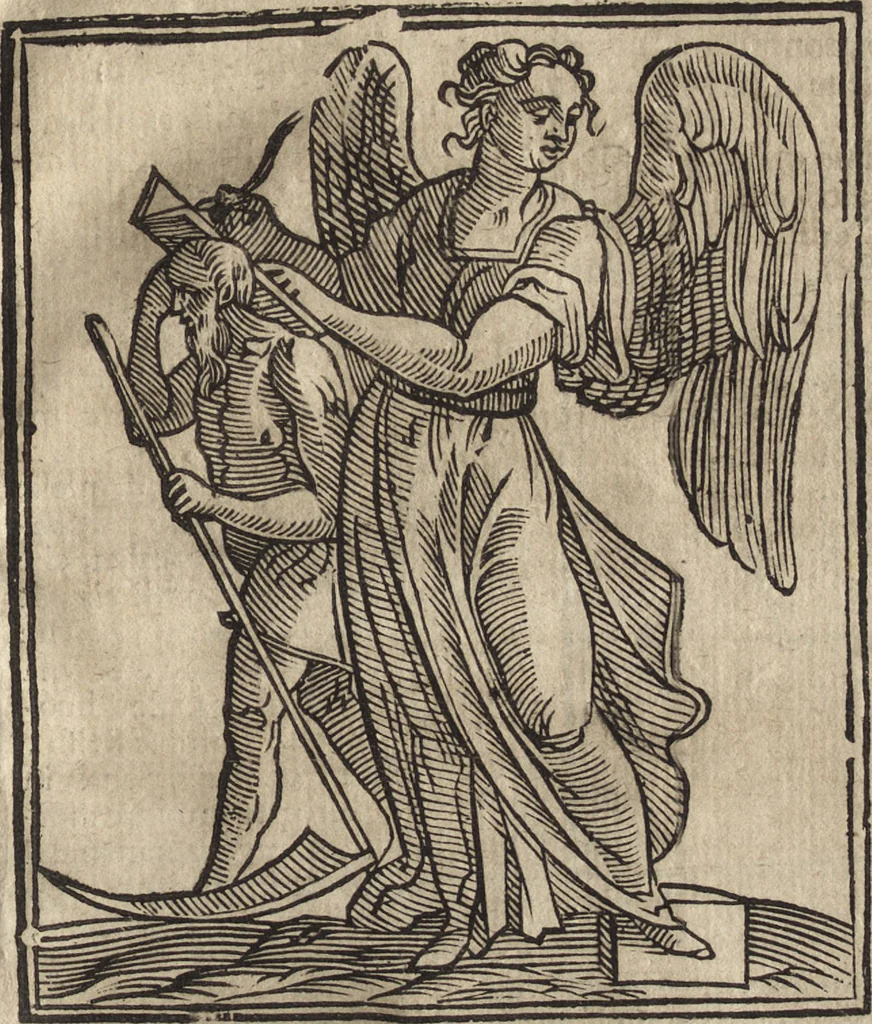 An illustration from Iconologia di Cesare Ripa perugino, caualier de' santi Mauritio & Lazaro. Divisa in tre libri, ne i quali si esprimono varie imagini di virtù, vitij, passioni humane, affetti, atti, discipline, humori, elementi, corpi celesti, prouincie d'Italia, fiumi, & altre materie infinite vtili ad ogni stato di persone. Ampliata dal sig. cav. Gio. Zaratino Castellini romano in questa vltima editione di imagini & discorsi, con indici copiosi, & ricorretta, 1669, leaf 330