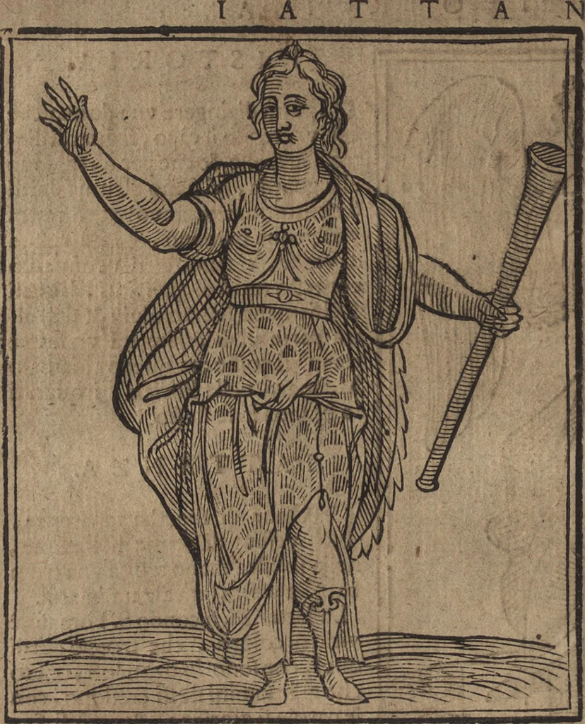 An illustration from Iconologia di Cesare Ripa perugino, caualier de' santi Mauritio & Lazaro. Divisa in tre libri, ne i quali si esprimono varie imagini di virtù, vitij, passioni humane, affetti, atti, discipline, humori, elementi, corpi celesti, prouincie d'Italia, fiumi, & altre materie infinite vtili ad ogni stato di persone. Ampliata dal sig. cav. Gio. Zaratino Castellini romano in questa vltima editione di imagini & discorsi, con indici copiosi, & ricorretta, 1669, leaf 331