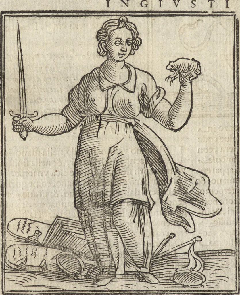 An illustration from Iconologia di Cesare Ripa perugino, caualier de' santi Mauritio & Lazaro. Divisa in tre libri, ne i quali si esprimono varie imagini di virtù, vitij, passioni humane, affetti, atti, discipline, humori, elementi, corpi celesti, prouincie d'Italia, fiumi, & altre materie infinite vtili ad ogni stato di persone. Ampliata dal sig. cav. Gio. Zaratino Castellini romano in questa vltima editione di imagini & discorsi, con indici copiosi, & ricorretta, 1669, leaf 343