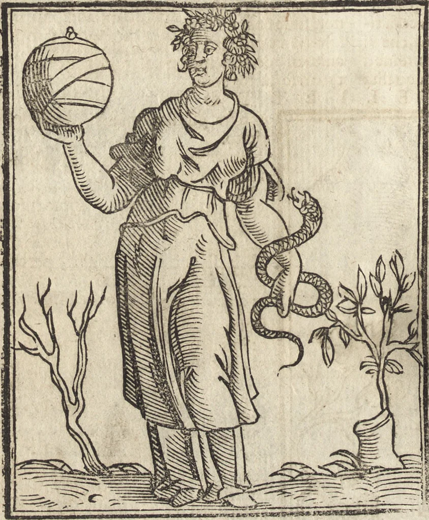 An illustration from Iconologia di Cesare Ripa perugino, caualier de' santi Mauritio & Lazaro. Divisa in tre libri, ne i quali si esprimono varie imagini di virtù, vitij, passioni humane, affetti, atti, discipline, humori, elementi, corpi celesti, prouincie d'Italia, fiumi, & altre materie infinite vtili ad ogni stato di persone. Ampliata dal sig. cav. Gio. Zaratino Castellini romano in questa vltima editione di imagini & discorsi, con indici copiosi, & ricorretta, 1669, leaf 351