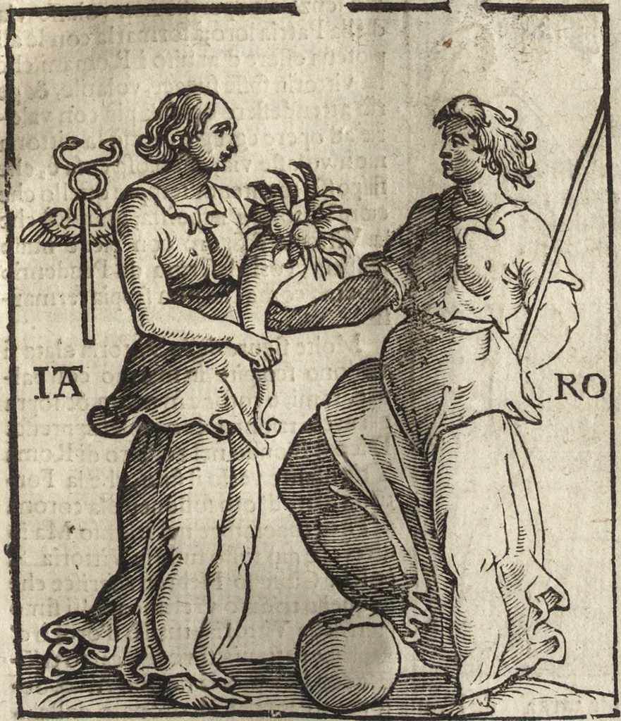 An illustration from Iconologia di Cesare Ripa perugino, caualier de' santi Mauritio & Lazaro. Divisa in tre libri, ne i quali si esprimono varie imagini di virtù, vitij, passioni humane, affetti, atti, discipline, humori, elementi, corpi celesti, prouincie d'Italia, fiumi, & altre materie infinite vtili ad ogni stato di persone. Ampliata dal sig. cav. Gio. Zaratino Castellini romano in questa vltima editione di imagini & discorsi, con indici copiosi, & ricorretta, 1669, leaf 368