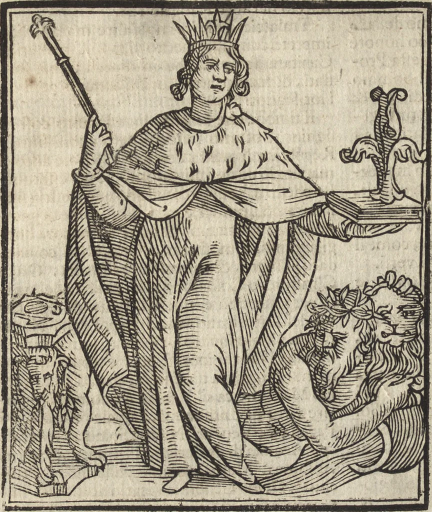An illustration from Iconologia di Cesare Ripa perugino, caualier de' santi Mauritio & Lazaro. Divisa in tre libri, ne i quali si esprimono varie imagini di virtù, vitij, passioni humane, affetti, atti, discipline, humori, elementi, corpi celesti, prouincie d'Italia, fiumi, & altre materie infinite vtili ad ogni stato di persone. Ampliata dal sig. cav. Gio. Zaratino Castellini romano in questa vltima editione di imagini & discorsi, con indici copiosi, & ricorretta, 1669, leaf 383