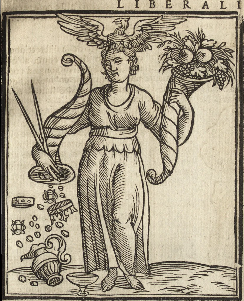 An illustration from Iconologia di Cesare Ripa perugino, caualier de' santi Mauritio & Lazaro. Divisa in tre libri, ne i quali si esprimono varie imagini di virtù, vitij, passioni humane, affetti, atti, discipline, humori, elementi, corpi celesti, prouincie d'Italia, fiumi, & altre materie infinite vtili ad ogni stato di persone. Ampliata dal sig. cav. Gio. Zaratino Castellini romano in questa vltima editione di imagini & discorsi, con indici copiosi, & ricorretta, 1669, leaf 434