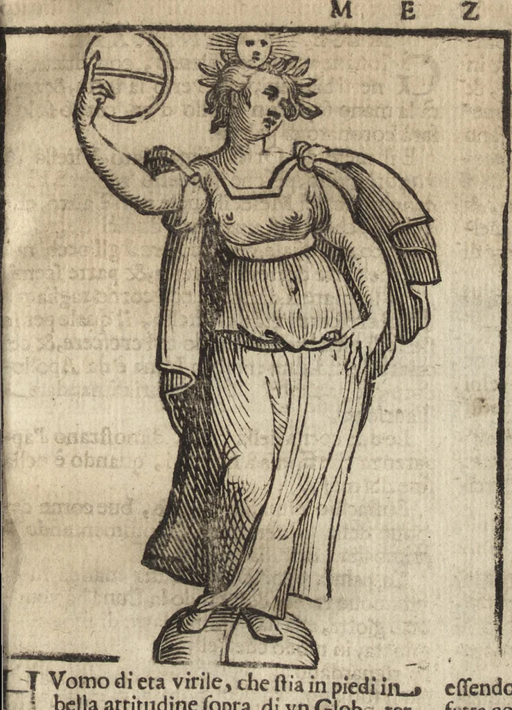 An illustration from Iconologia di Cesare Ripa perugino, caualier de' santi Mauritio & Lazaro. Divisa in tre libri, ne i quali si esprimono varie imagini di virtù, vitij, passioni humane, affetti, atti, discipline, humori, elementi, corpi celesti, prouincie d'Italia, fiumi, & altre materie infinite vtili ad ogni stato di persone. Ampliata dal sig. cav. Gio. Zaratino Castellini romano in questa vltima editione di imagini & discorsi, con indici copiosi, & ricorretta, 1669, leaf 464