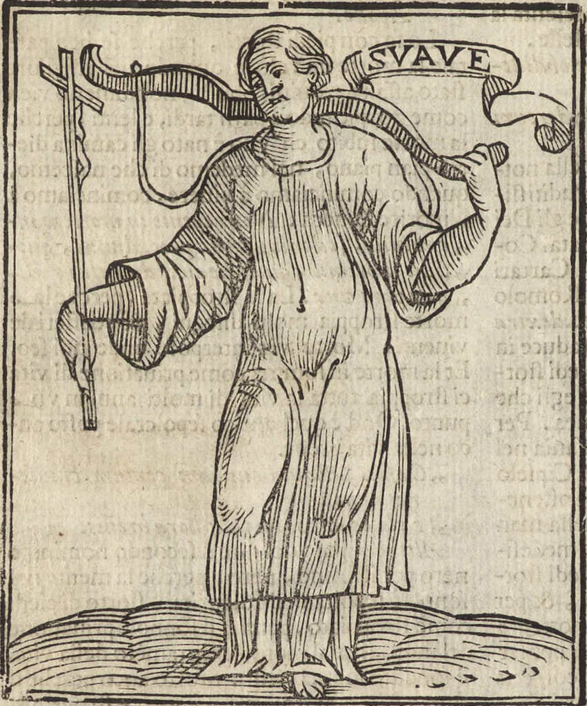 An illustration from Iconologia di Cesare Ripa perugino, caualier de' santi Mauritio & Lazaro. Divisa in tre libri, ne i quali si esprimono varie imagini di virtù, vitij, passioni humane, affetti, atti, discipline, humori, elementi, corpi celesti, prouincie d'Italia, fiumi, & altre materie infinite vtili ad ogni stato di persone. Ampliata dal sig. cav. Gio. Zaratino Castellini romano in questa vltima editione di imagini & discorsi, con indici copiosi, & ricorretta, 1669, leaf 503