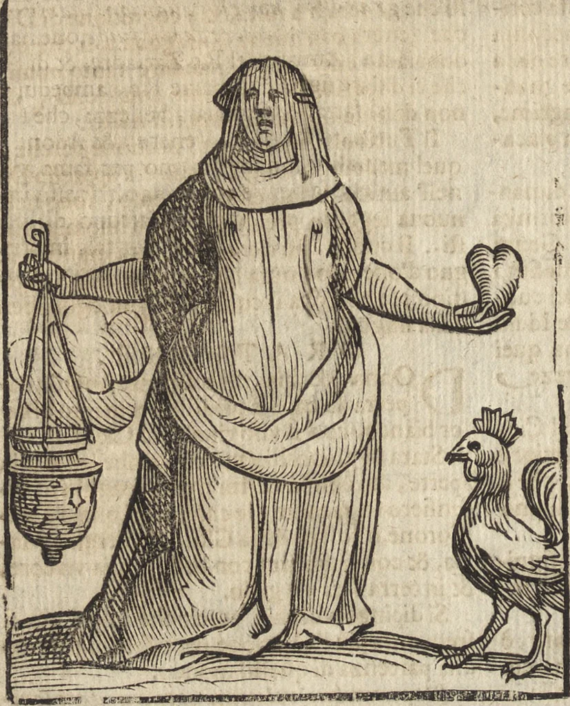 An illustration from Iconologia di Cesare Ripa perugino, caualier de' santi Mauritio & Lazaro. Divisa in tre libri, ne i quali si esprimono varie imagini di virtù, vitij, passioni humane, affetti, atti, discipline, humori, elementi, corpi celesti, prouincie d'Italia, fiumi, & altre materie infinite vtili ad ogni stato di persone. Ampliata dal sig. cav. Gio. Zaratino Castellini romano in questa vltima editione di imagini & discorsi, con indici copiosi, & ricorretta, 1669, leaf 517