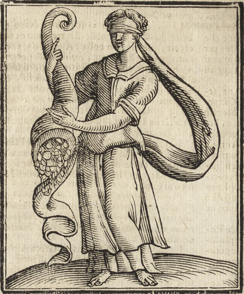 An illustration from Iconologia di Cesare Ripa perugino, caualier de' santi Mauritio & Lazaro. Divisa in tre libri, ne i quali si esprimono varie imagini di virtù, vitij, passioni humane, affetti, atti, discipline, humori, elementi, corpi celesti, prouincie d'Italia, fiumi, & altre materie infinite vtili ad ogni stato di persone. Ampliata dal sig. cav. Gio. Zaratino Castellini romano in questa vltima editione di imagini & discorsi, con indici copiosi, & ricorretta, 1669, leaf 565