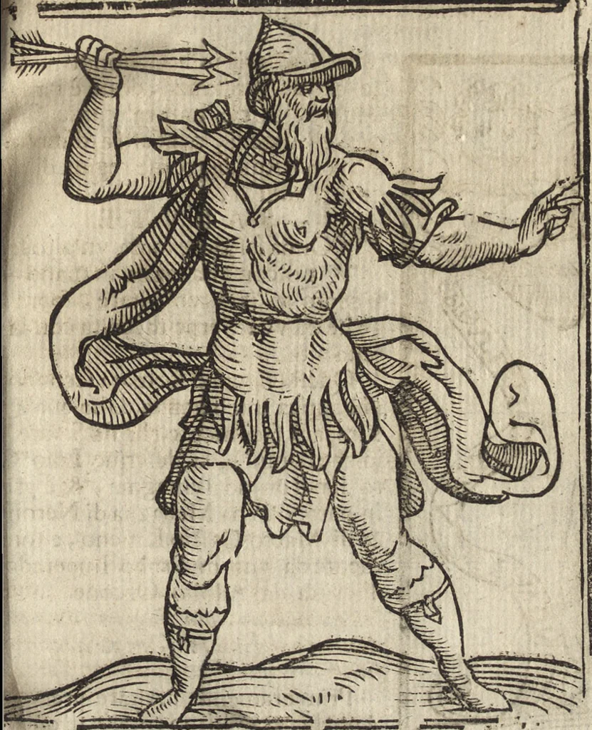 An illustration from Iconologia di Cesare Ripa perugino, caualier de' santi Mauritio & Lazaro. Divisa in tre libri, ne i quali si esprimono varie imagini di virtù, vitij, passioni humane, affetti, atti, discipline, humori, elementi, corpi celesti, prouincie d'Italia, fiumi, & altre materie infinite vtili ad ogni stato di persone. Ampliata dal sig. cav. Gio. Zaratino Castellini romano in questa vltima editione di imagini & discorsi, con indici copiosi, & ricorretta, 1669, leaf 604