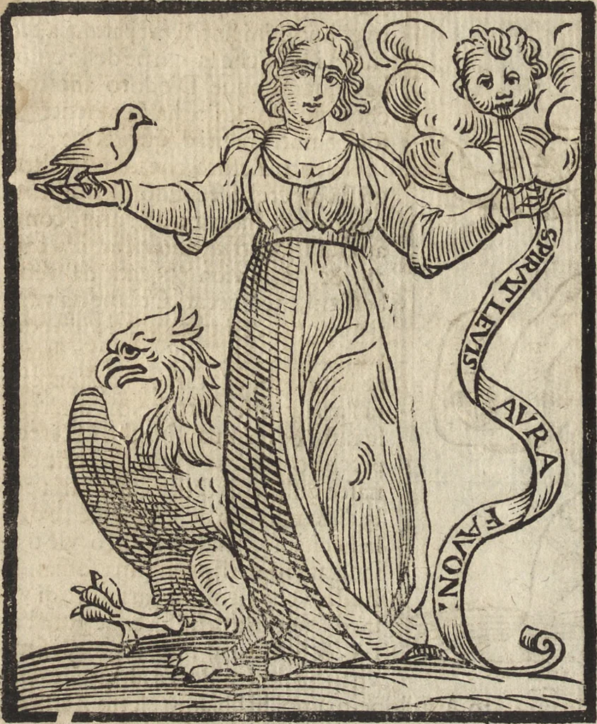 An illustration from Iconologia di Cesare Ripa perugino, caualier de' santi Mauritio & Lazaro. Divisa in tre libri, ne i quali si esprimono varie imagini di virtù, vitij, passioni humane, affetti, atti, discipline, humori, elementi, corpi celesti, prouincie d'Italia, fiumi, & altre materie infinite vtili ad ogni stato di persone. Ampliata dal sig. cav. Gio. Zaratino Castellini romano in questa vltima editione di imagini & discorsi, con indici copiosi, & ricorretta, 1669, leaf 605