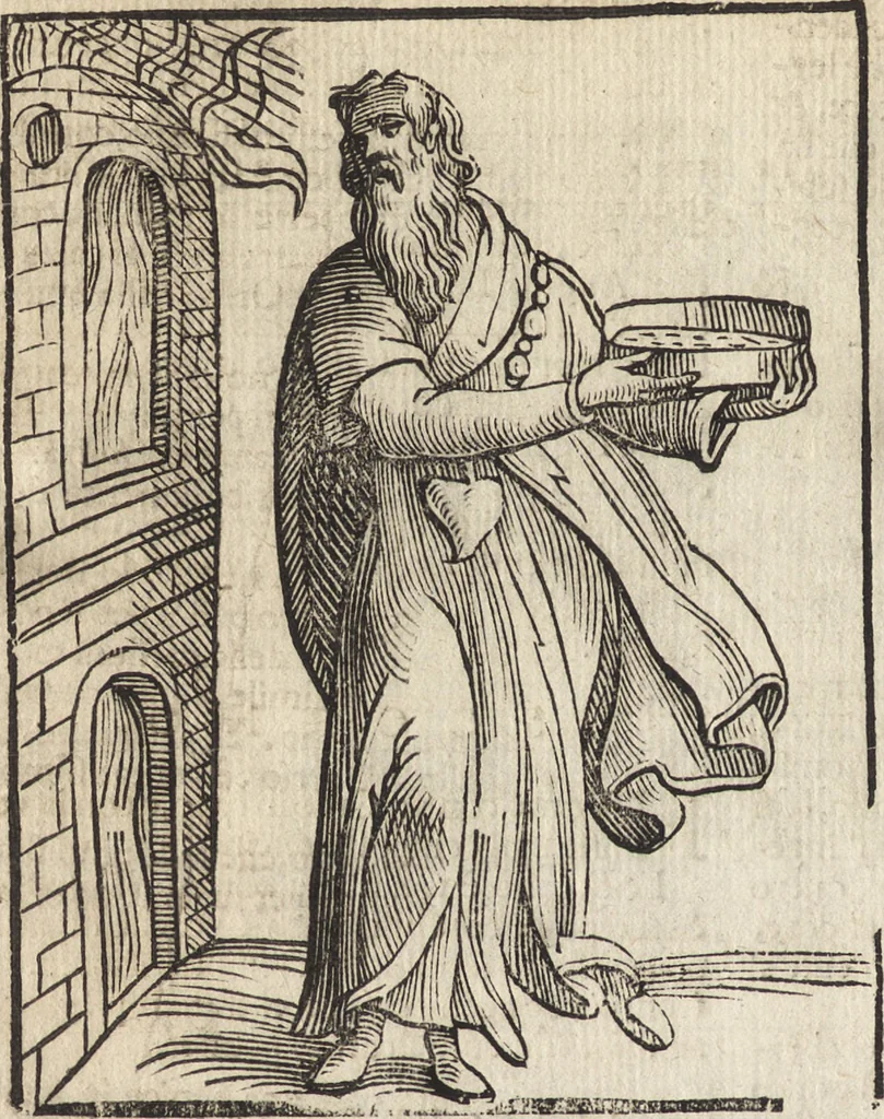 An illustration from Iconologia di Cesare Ripa perugino, caualier de' santi Mauritio & Lazaro. Divisa in tre libri, ne i quali si esprimono varie imagini di virtù, vitij, passioni humane, affetti, atti, discipline, humori, elementi, corpi celesti, prouincie d'Italia, fiumi, & altre materie infinite vtili ad ogni stato di persone. Ampliata dal sig. cav. Gio. Zaratino Castellini romano in questa vltima editione di imagini & discorsi, con indici copiosi, & ricorretta, 1669, leaf 619