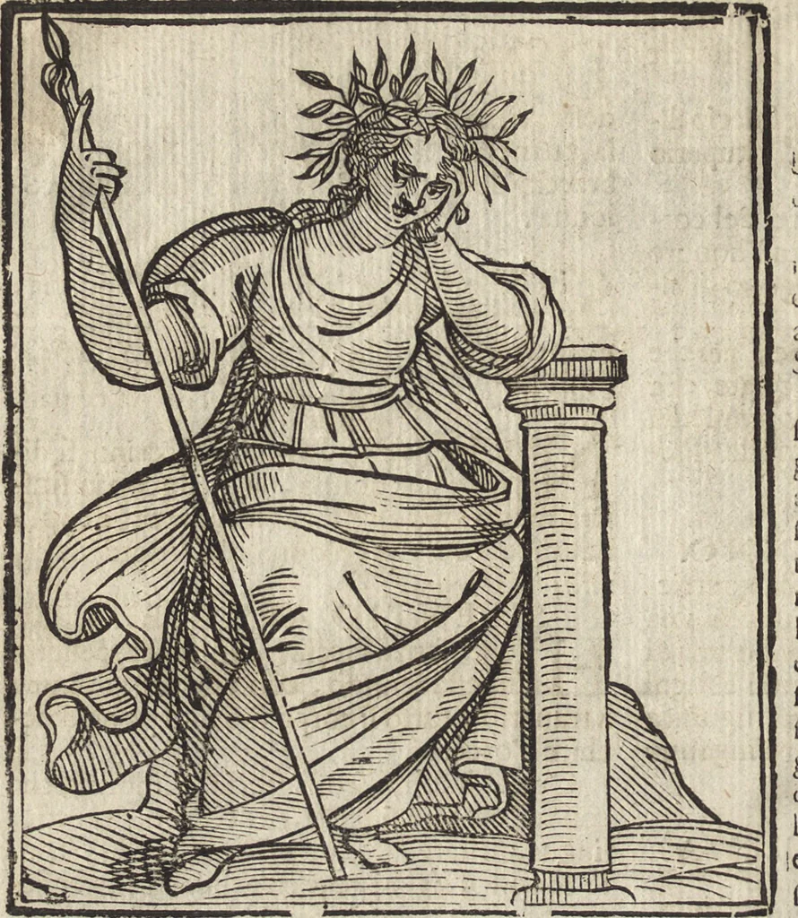 An illustration from Iconologia di Cesare Ripa perugino, caualier de' santi Mauritio & Lazaro. Divisa in tre libri, ne i quali si esprimono varie imagini di virtù, vitij, passioni humane, affetti, atti, discipline, humori, elementi, corpi celesti, prouincie d'Italia, fiumi, & altre materie infinite vtili ad ogni stato di persone. Ampliata dal sig. cav. Gio. Zaratino Castellini romano in questa vltima editione di imagini & discorsi, con indici copiosi, & ricorretta, 1669, leaf 633