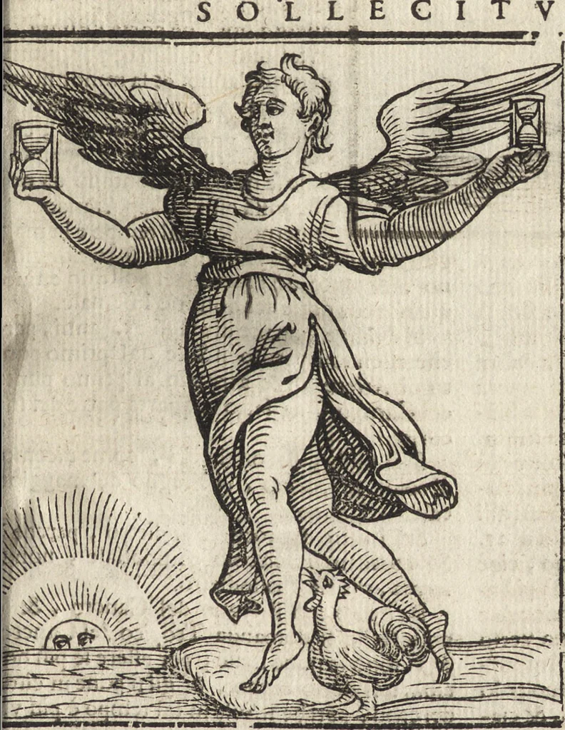 An illustration from Iconologia di Cesare Ripa perugino, caualier de' santi Mauritio & Lazaro. Divisa in tre libri, ne i quali si esprimono varie imagini di virtù, vitij, passioni humane, affetti, atti, discipline, humori, elementi, corpi celesti, prouincie d'Italia, fiumi, & altre materie infinite vtili ad ogni stato di persone. Ampliata dal sig. cav. Gio. Zaratino Castellini romano in questa vltima editione di imagini & discorsi, con indici copiosi, & ricorretta, 1669, leaf 644