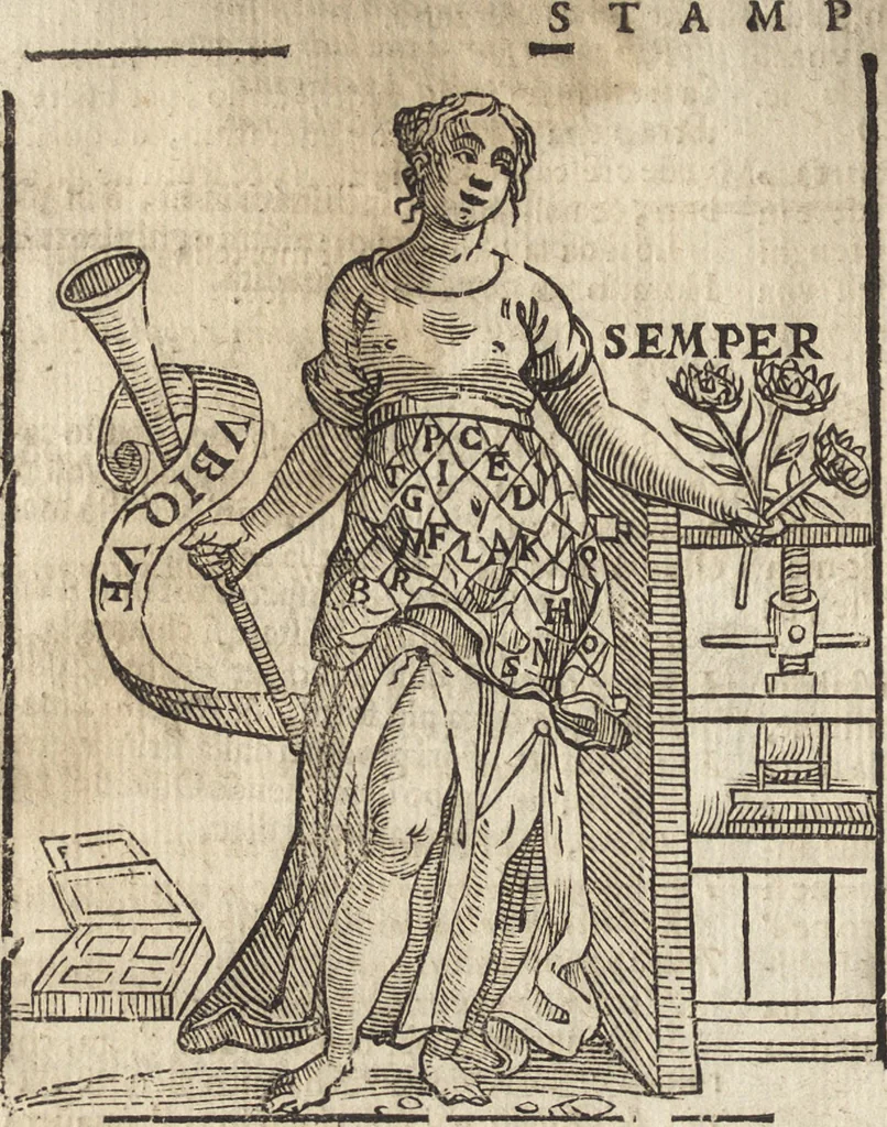An illustration from Iconologia di Cesare Ripa perugino, caualier de' santi Mauritio & Lazaro. Divisa in tre libri, ne i quali si esprimono varie imagini di virtù, vitij, passioni humane, affetti, atti, discipline, humori, elementi, corpi celesti, prouincie d'Italia, fiumi, & altre materie infinite vtili ad ogni stato di persone. Ampliata dal sig. cav. Gio. Zaratino Castellini romano in questa vltima editione di imagini & discorsi, con indici copiosi, & ricorretta, 1669, leaf 661