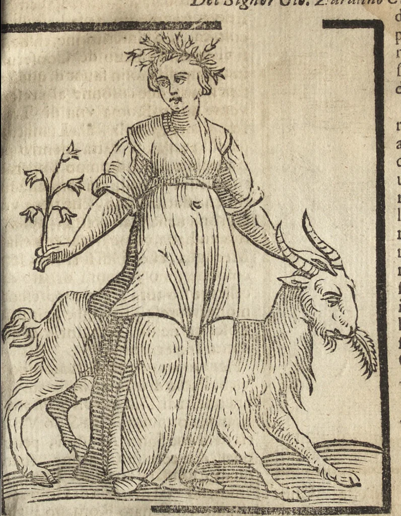 An illustration from Iconologia di Cesare Ripa perugino, caualier de' santi Mauritio & Lazaro. Divisa in tre libri, ne i quali si esprimono varie imagini di virtù, vitij, passioni humane, affetti, atti, discipline, humori, elementi, corpi celesti, prouincie d'Italia, fiumi, & altre materie infinite vtili ad ogni stato di persone. Ampliata dal sig. cav. Gio. Zaratino Castellini romano in questa vltima editione di imagini & discorsi, con indici copiosi, & ricorretta, 1669, leaf 674