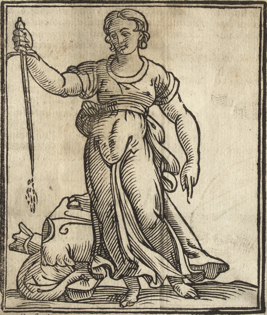 An illustration from Iconologia di Cesare Ripa perugino, caualier de' santi Mauritio & Lazaro. Divisa in tre libri, ne i quali si esprimono varie imagini di virtù, vitij, passioni humane, affetti, atti, discipline, humori, elementi, corpi celesti, prouincie d'Italia, fiumi, & altre materie infinite vtili ad ogni stato di persone. Ampliata dal sig. cav. Gio. Zaratino Castellini romano in questa vltima editione di imagini & discorsi, con indici copiosi, & ricorretta, 1669, leaf 691