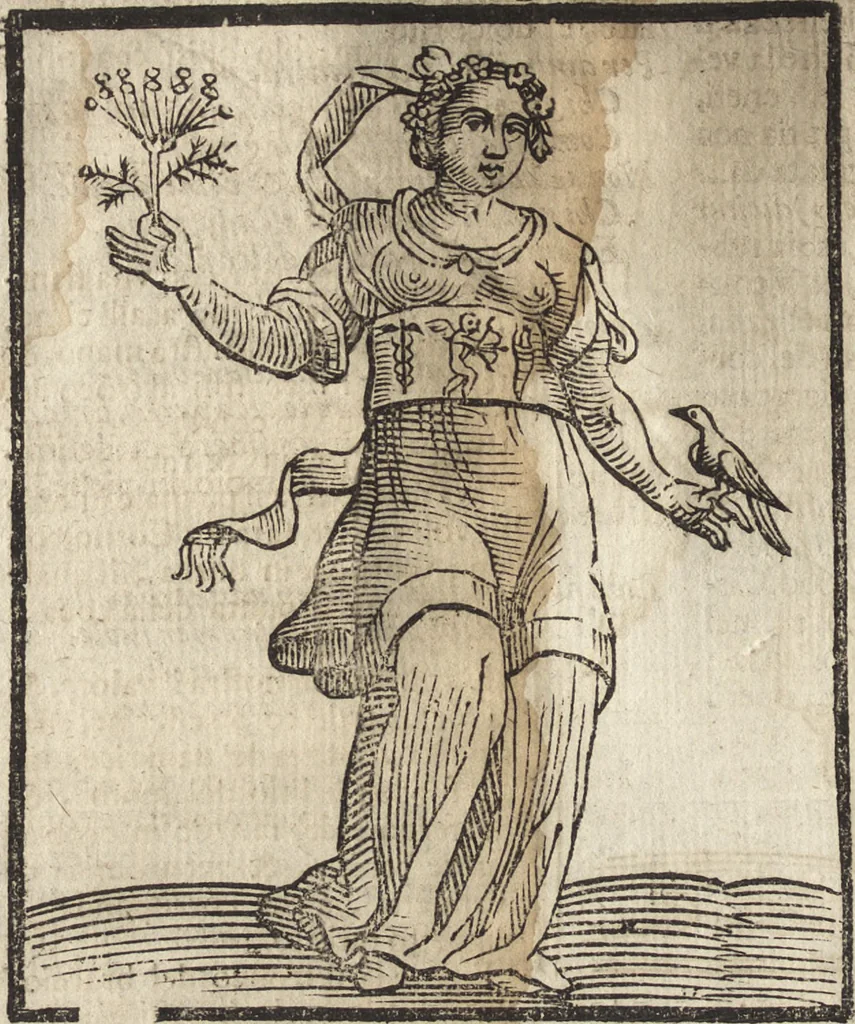 An illustration from Iconologia di Cesare Ripa perugino, caualier de' santi Mauritio & Lazaro. Divisa in tre libri, ne i quali si esprimono varie imagini di virtù, vitij, passioni humane, affetti, atti, discipline, humori, elementi, corpi celesti, prouincie d'Italia, fiumi, & altre materie infinite vtili ad ogni stato di persone. Ampliata dal sig. cav. Gio. Zaratino Castellini romano in questa vltima editione di imagini & discorsi, con indici copiosi, & ricorretta, 1669, leaf 709