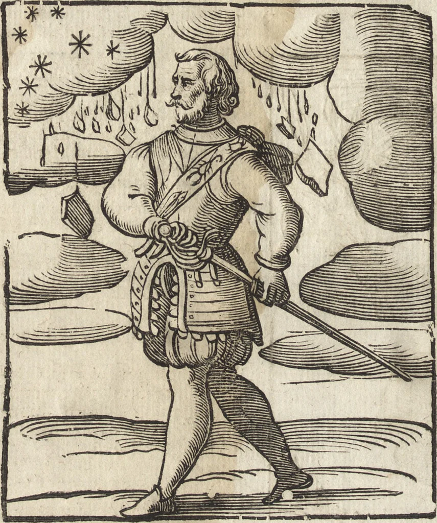 An illustration from Iconologia di Cesare Ripa perugino, caualier de' santi Mauritio & Lazaro. Divisa in tre libri, ne i quali si esprimono varie imagini di virtù, vitij, passioni humane, affetti, atti, discipline, humori, elementi, corpi celesti, prouincie d'Italia, fiumi, & altre materie infinite vtili ad ogni stato di persone. Ampliata dal sig. cav. Gio. Zaratino Castellini romano in questa vltima editione di imagini & discorsi, con indici copiosi, & ricorretta, 1669, leaf 723