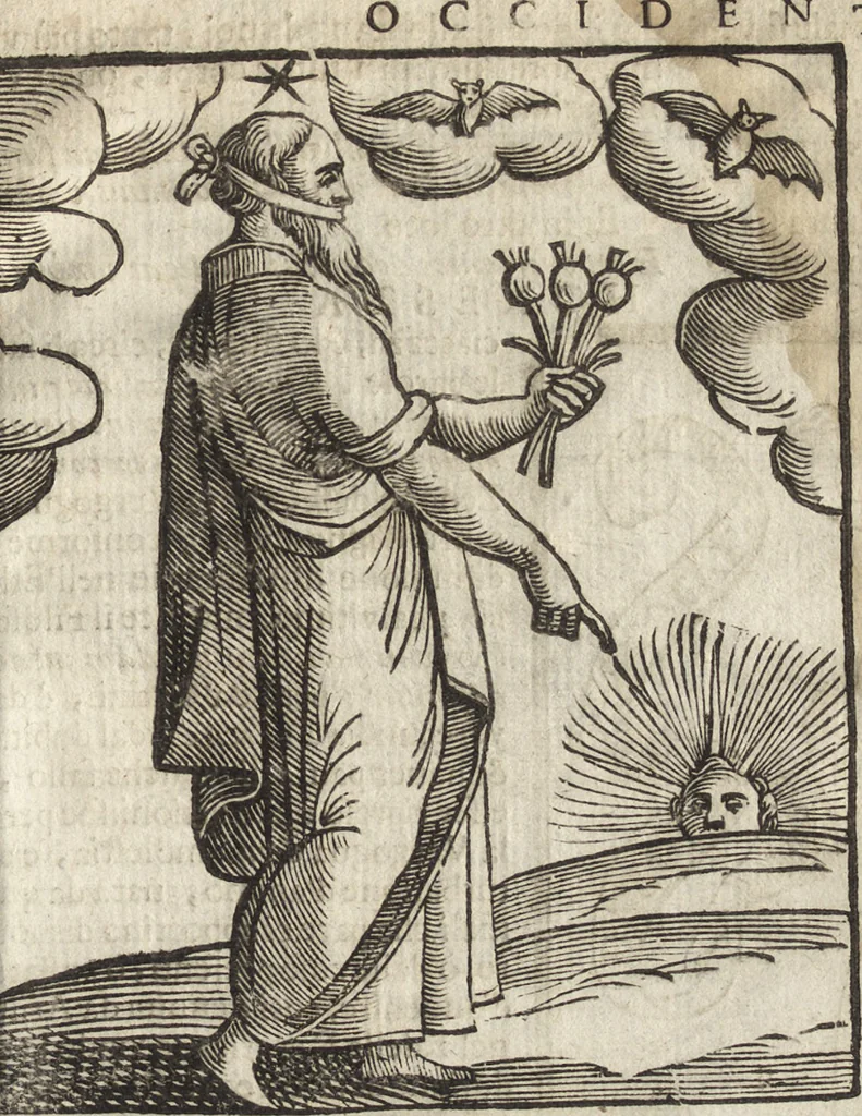 An illustration from Iconologia di Cesare Ripa perugino, caualier de' santi Mauritio & Lazaro. Divisa in tre libri, ne i quali si esprimono varie imagini di virtù, vitij, passioni humane, affetti, atti, discipline, humori, elementi, corpi celesti, prouincie d'Italia, fiumi, & altre materie infinite vtili ad ogni stato di persone. Ampliata dal sig. cav. Gio. Zaratino Castellini romano in questa vltima editione di imagini & discorsi, con indici copiosi, & ricorretta, 1669, leaf 724