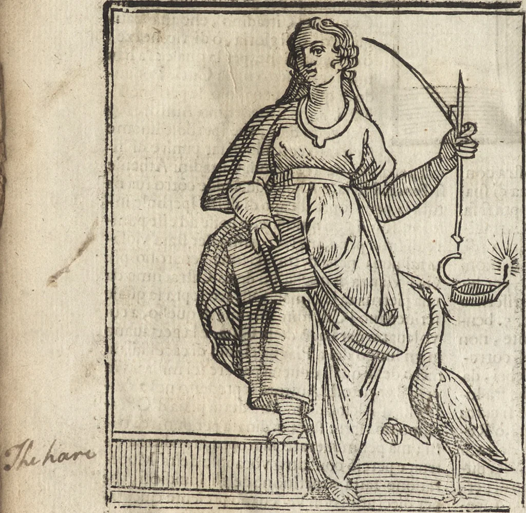 An illustration from Iconologia di Cesare Ripa perugino, caualier de' santi Mauritio & Lazaro. Divisa in tre libri, ne i quali si esprimono varie imagini di virtù, vitij, passioni humane, affetti, atti, discipline, humori, elementi, corpi celesti, prouincie d'Italia, fiumi, & altre materie infinite vtili ad ogni stato di persone. Ampliata dal sig. cav. Gio. Zaratino Castellini romano in questa vltima editione di imagini & discorsi, con indici copiosi, & ricorretta, 1669, leaf 731