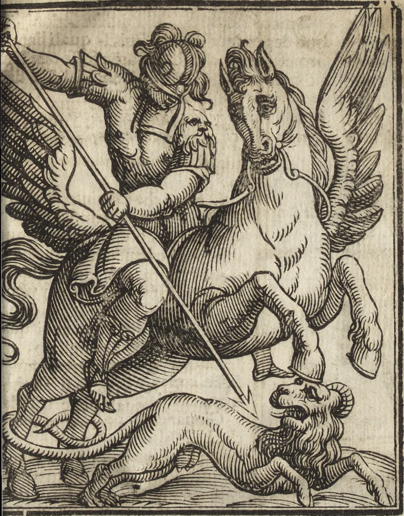 An illustration from Iconologia di Cesare Ripa perugino, caualier de' santi Mauritio & Lazaro. Divisa in tre libri, ne i quali si esprimono varie imagini di virtù, vitij, passioni humane, affetti, atti, discipline, humori, elementi, corpi celesti, prouincie d'Italia, fiumi, & altre materie infinite vtili ad ogni stato di persone. Ampliata dal sig. cav. Gio. Zaratino Castellini romano in questa vltima editione di imagini & discorsi, con indici copiosi, & ricorretta, 1669, leaf 736
